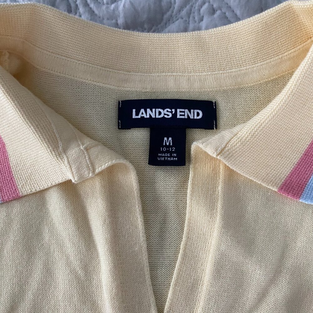 NWOT Lands End Short Sleeve Collared Sweater - Picture 3 of 3